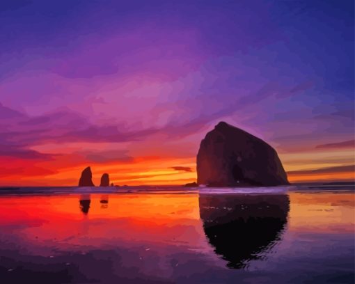 Cannon Beach Sunset Oregon Diamond Painting