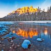 Castle Mountain In Winter Diamond Painting