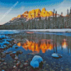 Castle Mountain In Winter Diamond Painting