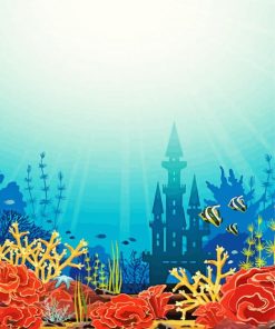 Castle Under The Sea Silhouette Diamond Painting