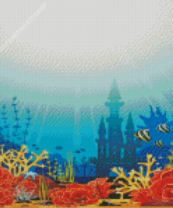 Castle Under The Sea Silhouette Diamond Painting