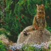 Cat In A Garden Diamond Painting