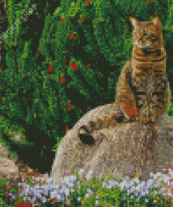 Cat In A Garden Diamond Painting