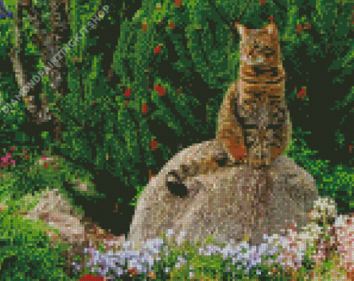 Cat In A Garden Diamond Painting