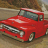 Classic Red 1955 Ford Pickup Truck Diamond Painting