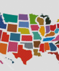 Colorful Usa Map Diamond Painting