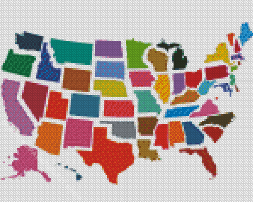 Colorful Usa Map Diamond Painting