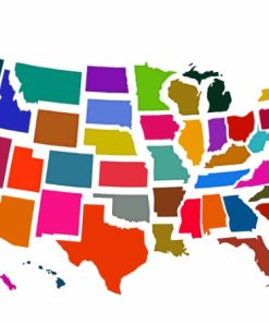 Colorful Usa Map Diamond Painting