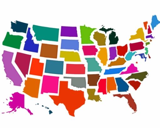 Colorful Usa Map Diamond Painting