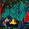 Couples In Forest Camp Diamond Paintings