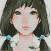 Cute Anime Girl Face Diamond Painting