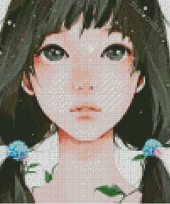 Cute Anime Girl Face Diamond Painting