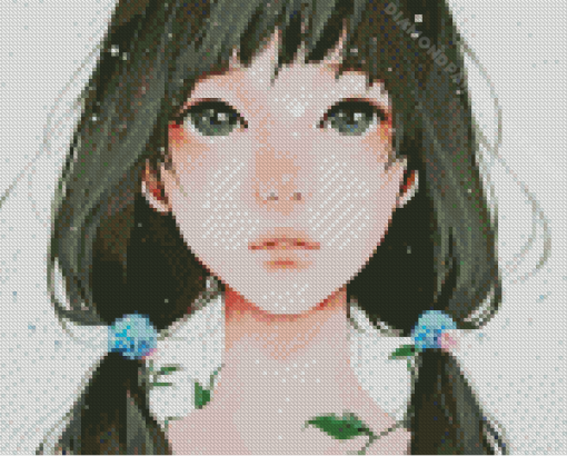 Cute Anime Girl Face Diamond Painting