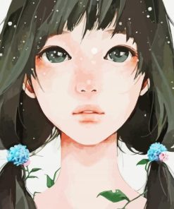 Cute Anime Girl Face Diamond Painting