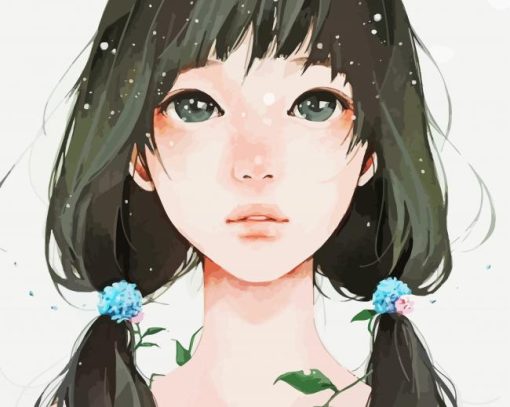 Cute Anime Girl Face Diamond Painting