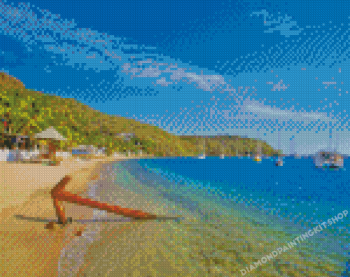 English Harbour Beach Diamond Painting