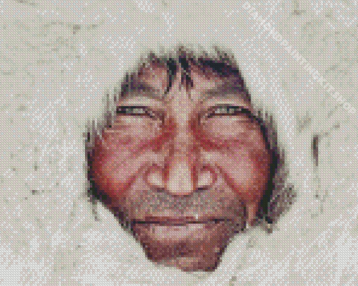 Eskimo Man Face Diamond Painting