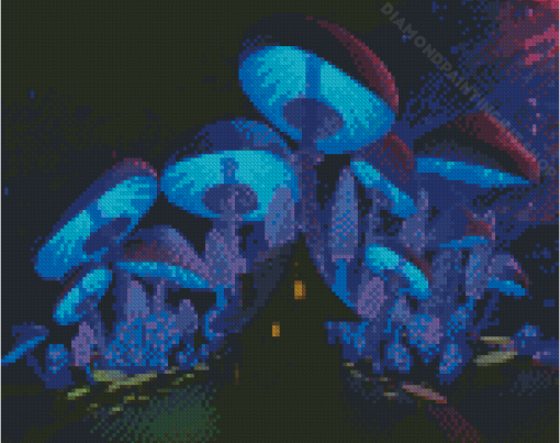 Fantasy Space Mushrooms Diamond Painting