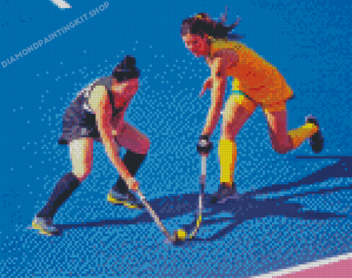 Field Hockey Girls Players Diamond Painting