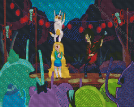 Fionna And Cake With Marshall Lee Singing Diamond Painting