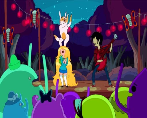 Fionna And Cake With Marshall Lee Singing Diamond Painting