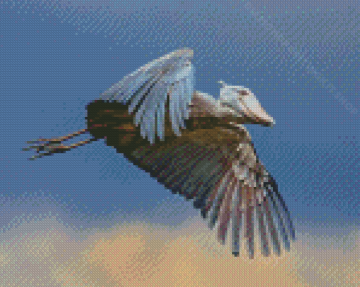 Flying Shoebill Diamond Painting