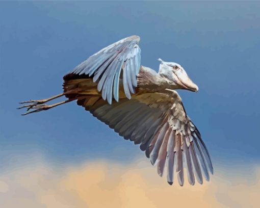 Flying Shoebill Diamond Painting