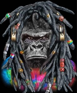 Gorilla In Dreadlocks Diamond Painting