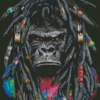 Gorilla In Dreadlocks Diamond Painting