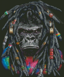 Gorilla In Dreadlocks Diamond Painting