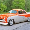 Grey And Orange 49 Ford Coupe Diamond Painting