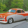 Grey And Orange 49 Ford Coupe Diamond Painting