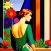 Gucci Girl In Green Dress Diamond Painting