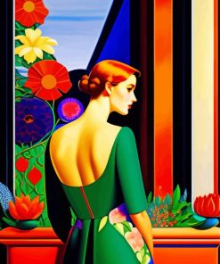 Gucci Girl In Green Dress Diamond Painting