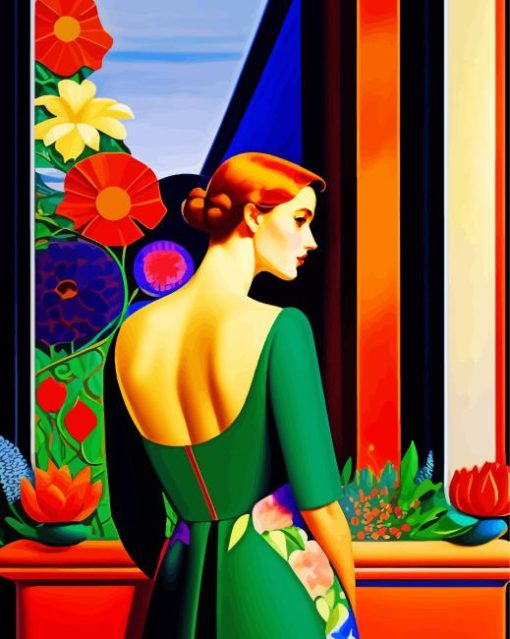 Gucci Girl In Green Dress Diamond Painting