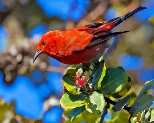 Hawaiian Honeycreeper Diamond Painting