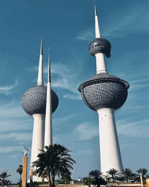 Kuwait Towers Buildings Diamond Painting