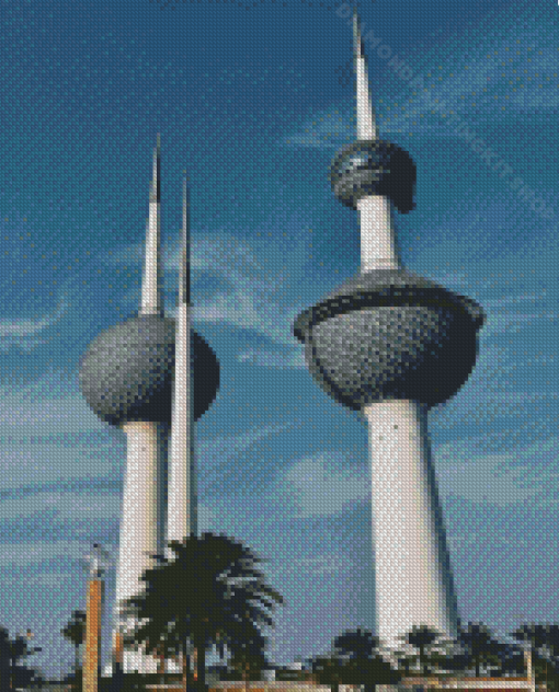 Kuwait Towers Buildings Diamond Painting