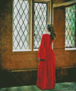 Lady Looking Out Window Diamond Painting