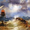 Lighthouse In Storm Art Diamond Painting