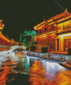 Lijiang Old Town At Night Diamond Painting