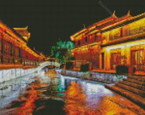 Lijiang Old Town At Night Diamond Painting