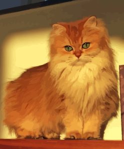 Lovely Fluffy Blonde Cat Diamond Painting