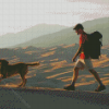 Man Hiking With Dog Diamond Painting