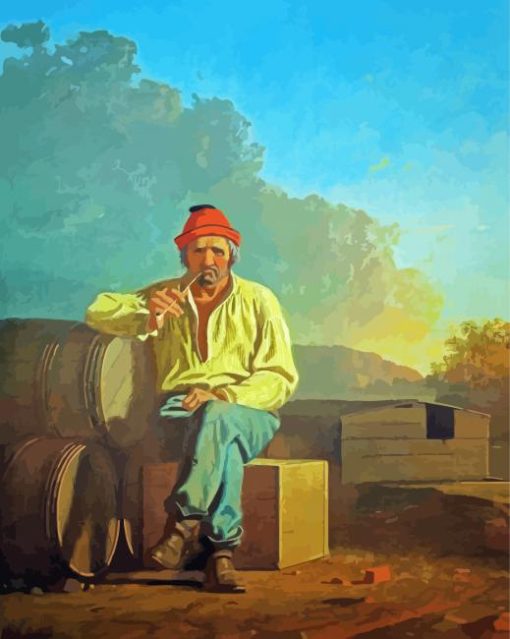 Mississippi Boatman by George Caleb Bingham Diamond Painting