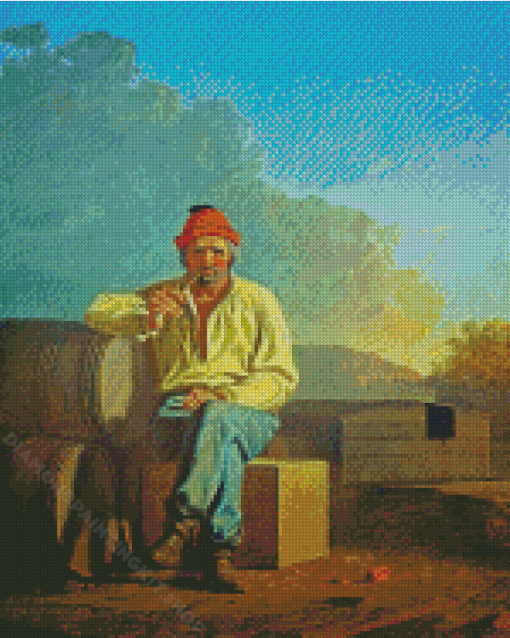 Mississippi Boatman by George Caleb Bingham Diamond Painting