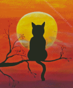 Moon Cat Animal Diamond Painting