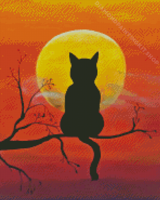 Moon Cat Animal Diamond Painting