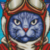 Mr Pilot Cat Diamond Painting