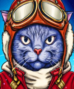 Mr Pilot Cat Diamond Painting